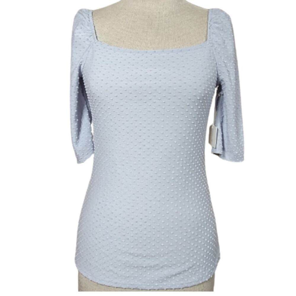 Light Blue Square Neck Blouse Size XS